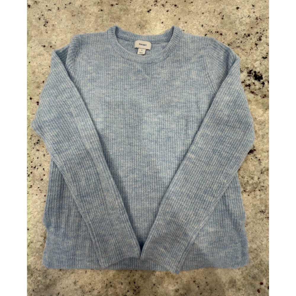 Old Navy Light Blue Ribbed Knit Sweater Size S Crew‎ Neck